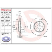 Brembo 2 x Internally Vented Front Brake Discs 09.D247.11