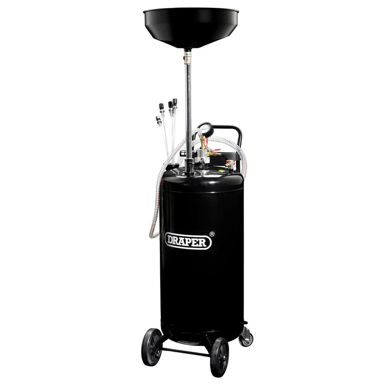 Draper Suction Oil Drainer 90L Steel Tank with Adjustable Pan