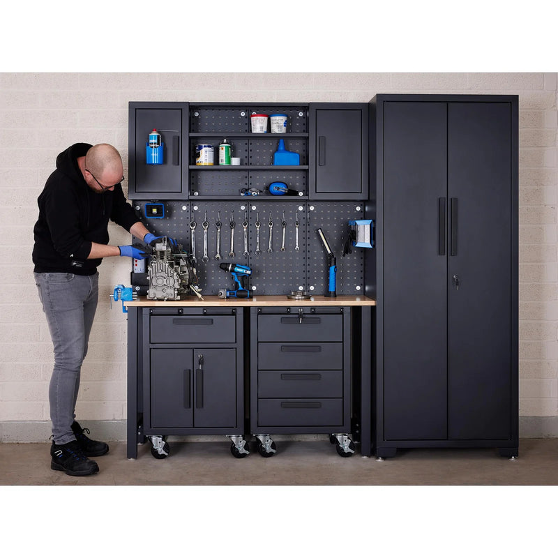 Draper Garage Workstation with Roller Cabinets - Steel Storage Unit