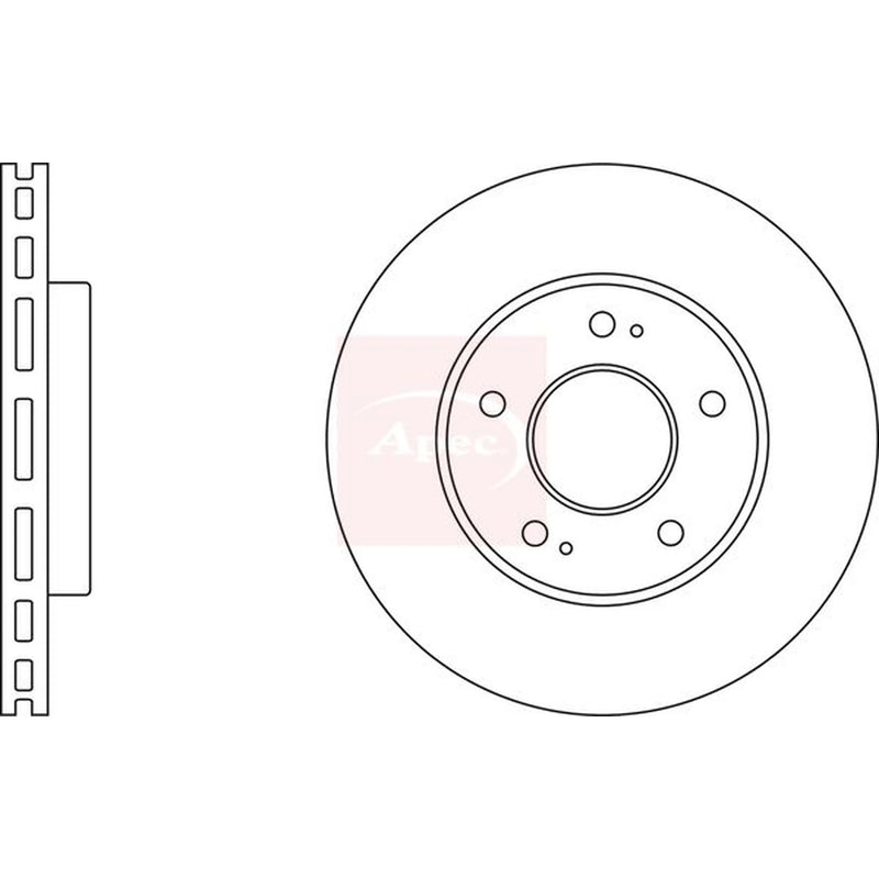 Apec 2 x Vented Front Brake Discs DSK3038