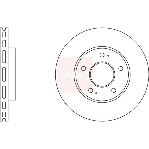 Apec 2 x Vented Front Brake Discs DSK3038