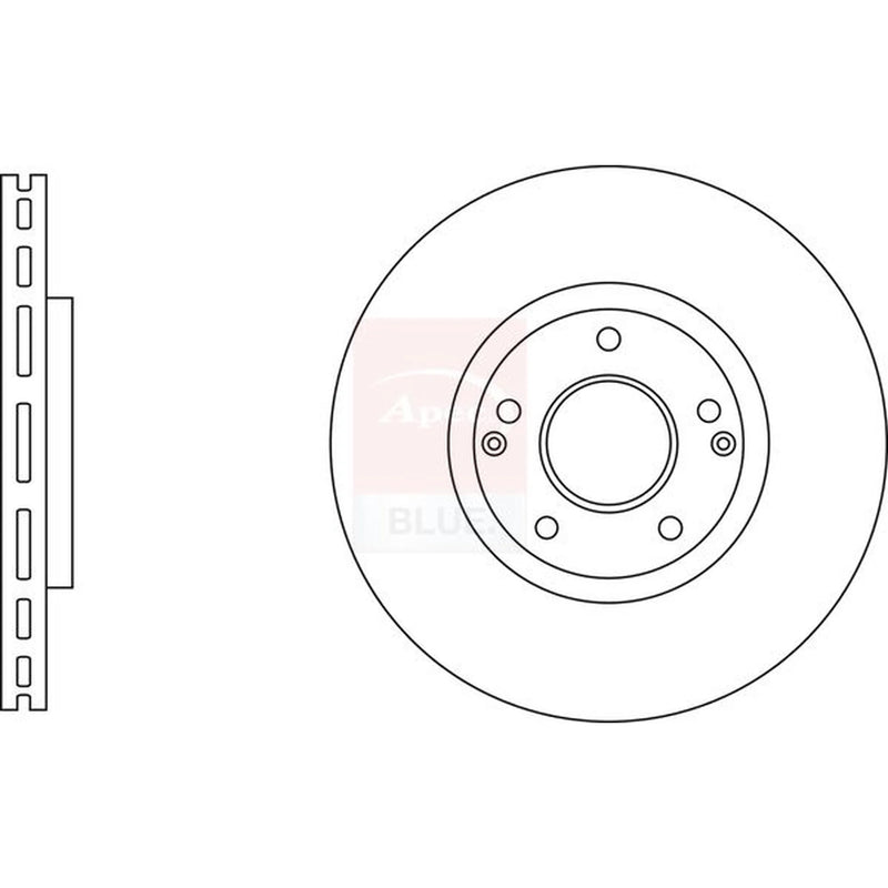 Apec 2 x Vented Front Brake Discs SDK6989