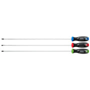 Draper Long Reach Screwdriver Set 3 Piece - Soft Grip Handles