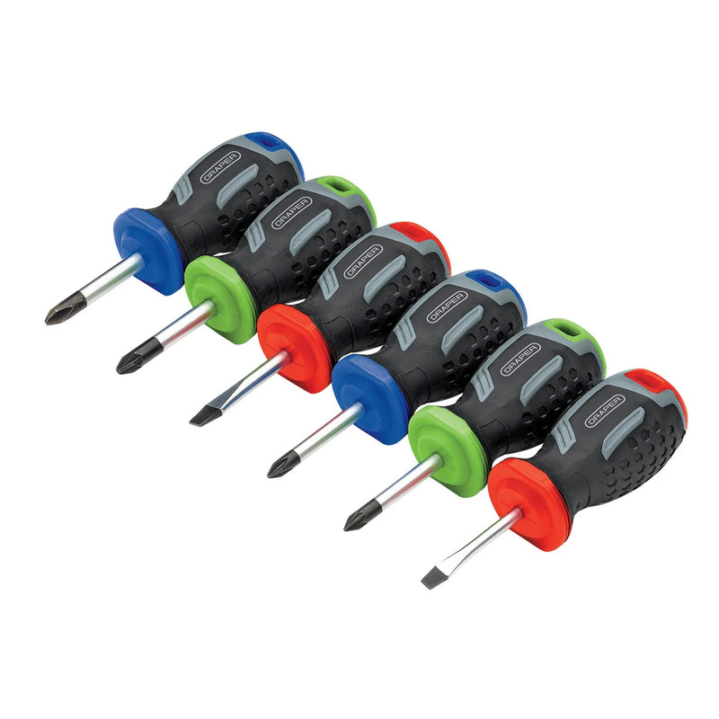 Draper Stubby Soft Grip Screwdriver Set 6 Piece