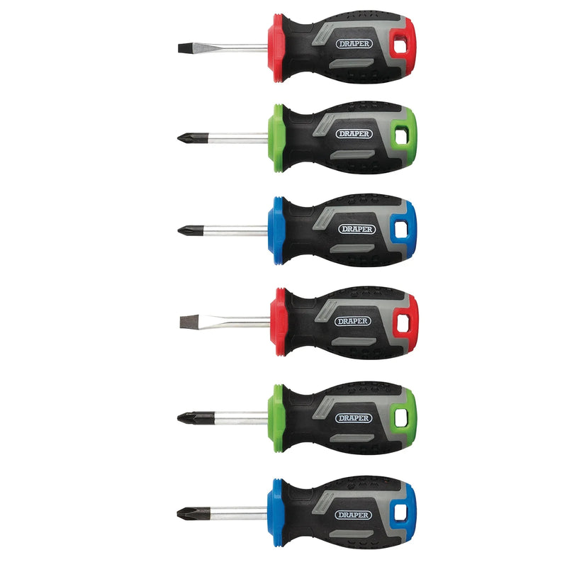 Draper Stubby Soft Grip Screwdriver Set 6 Piece