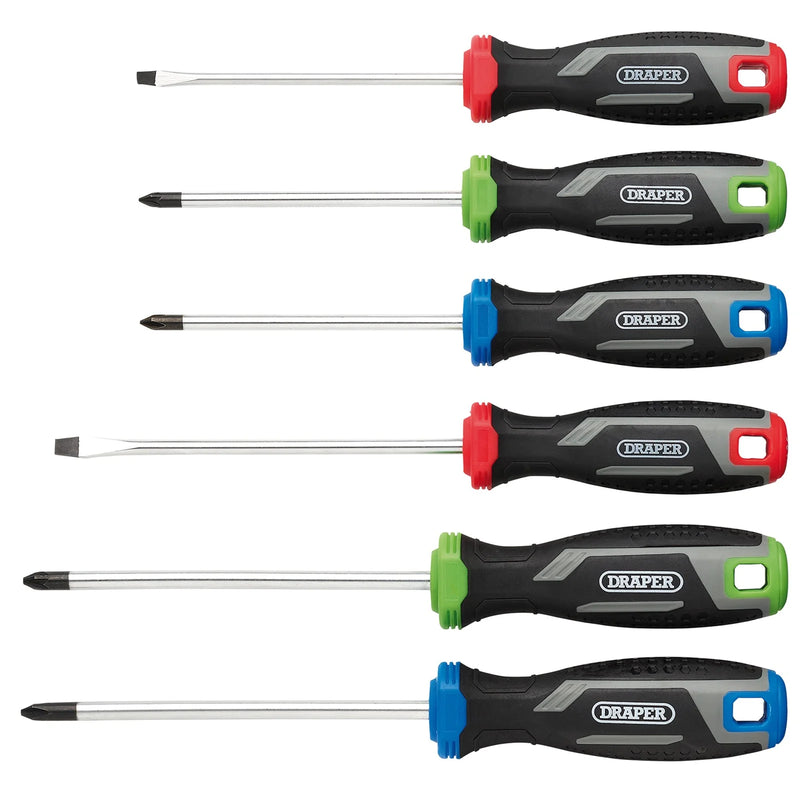 Draper Soft Grip Screwdriver Set 6 Piece with Magnetic Tips