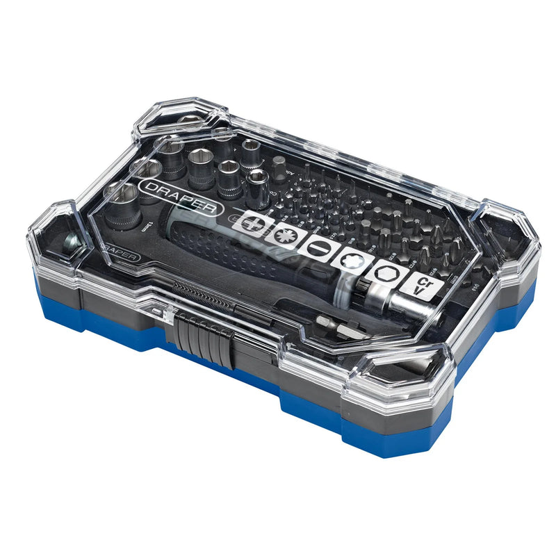 Draper Soft Grip Ratchet Screwdriver Set 55 Piece