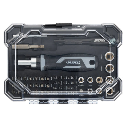 Draper Soft Grip Ratchet Screwdriver Set 55 Piece