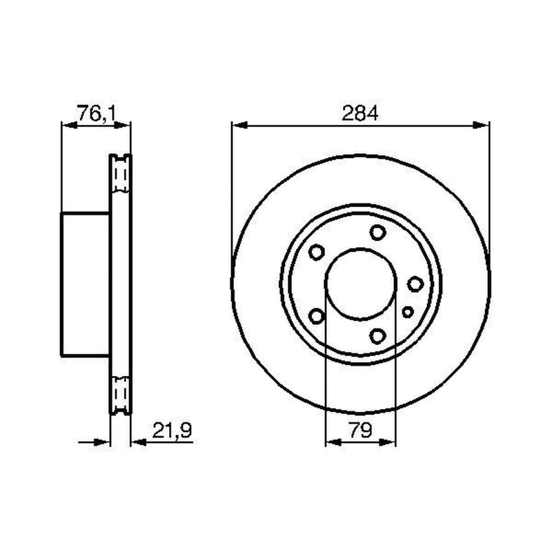 Bosch 2 x Vented Front Brake Discs 0 986 478 043