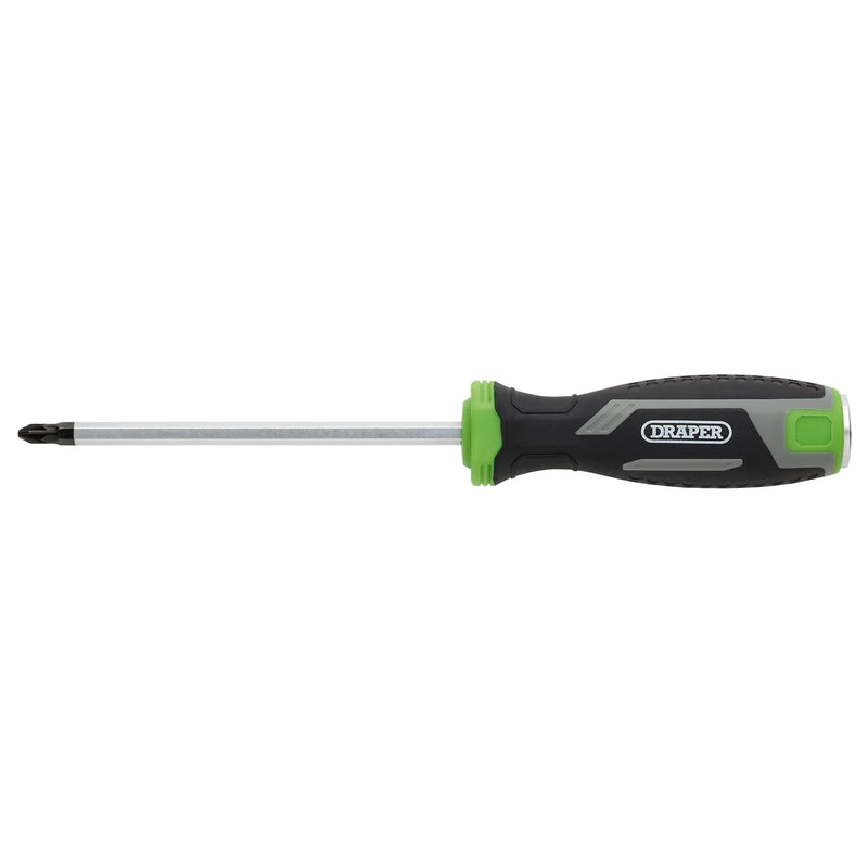 Draper Pound Thru Pozi Screwdriver PZ2 125mm Soft Grip