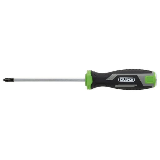 Draper Pound Thru Pozi Screwdriver PZ2 125mm Soft Grip