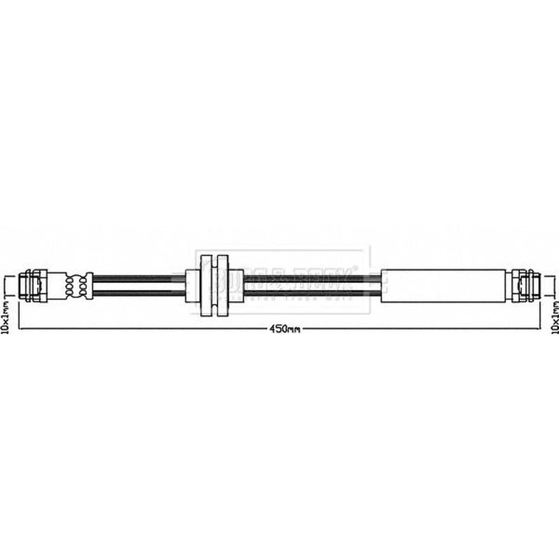 Borg & Beck Brake Hydraulic Hose Line Front Left BBH8413