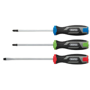Draper Pound Thru Soft Grip Screwdriver Set 3 Piece