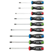Draper Pound Thru Soft Grip Screwdriver Set 9 Piece