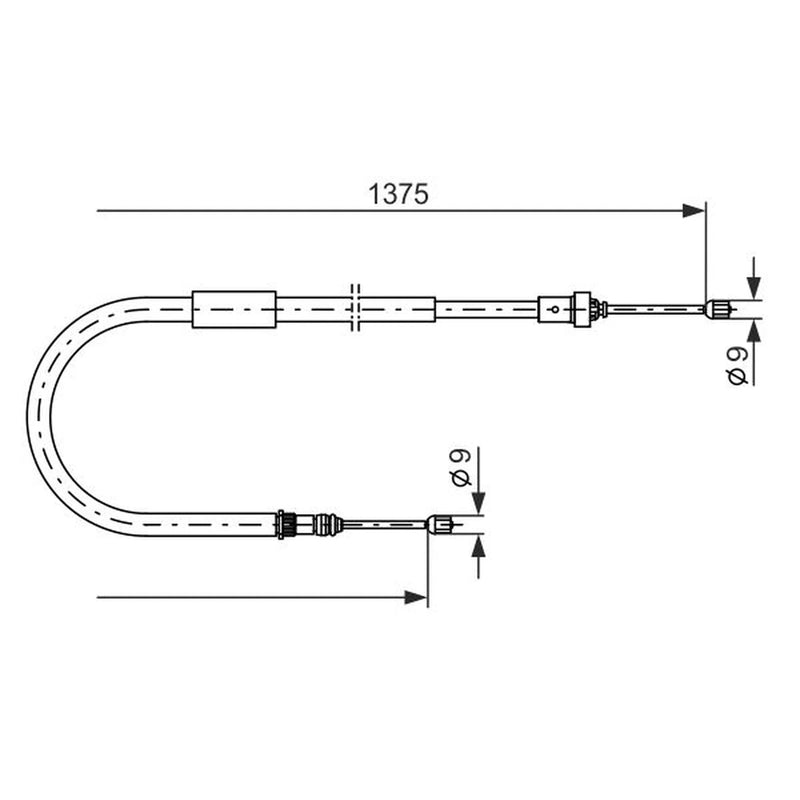 Bosch Handbrake Cable Right Rear 1 987 477 967