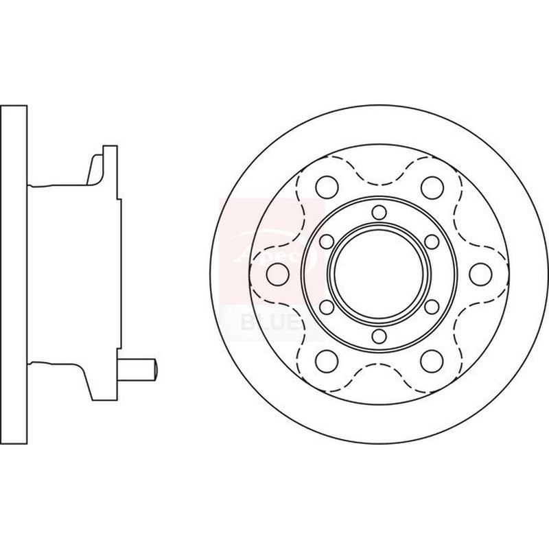 Apec 2 x Solid Front Brake Discs SDK6535