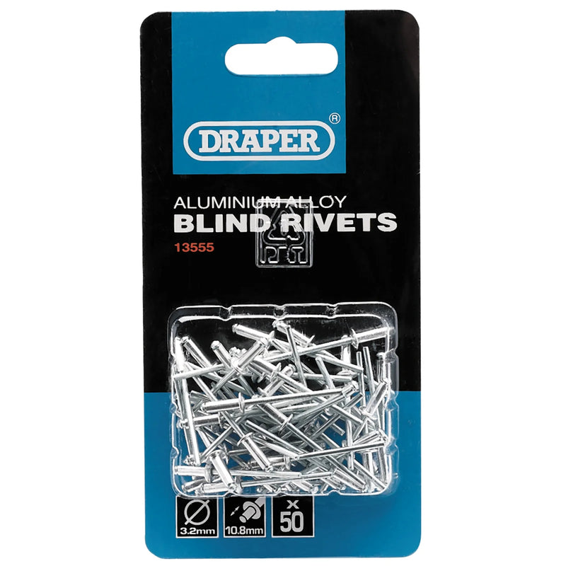 Draper Blind Rivets, 3.2mm - Pack of 50