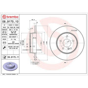 Brembo 2 x Rear Brake Discs 08.9175.11