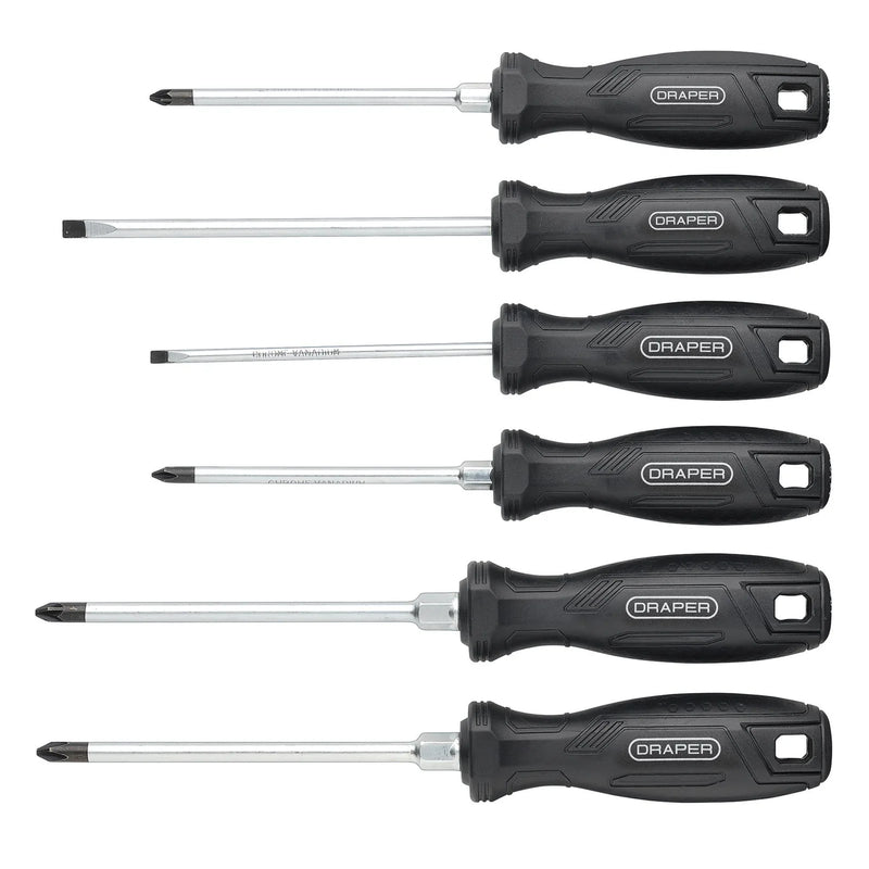 Draper Hard Grip Screwdriver Set 6 Piece Chrome Vanadium Steel