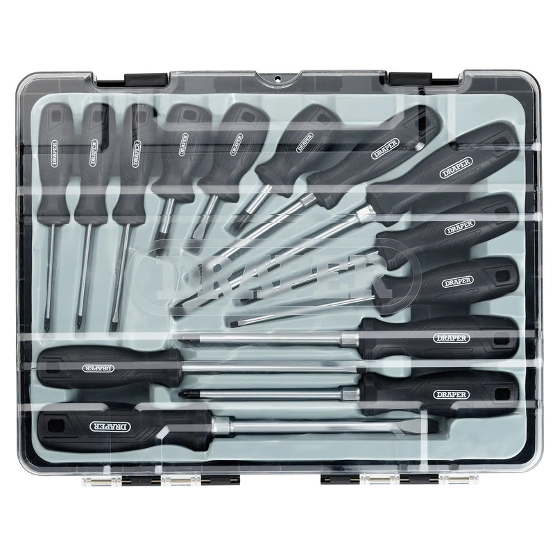 Draper Hard Grip Screwdriver Set 14 Piece with Magnetic Tips