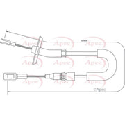 Apec Handbrake Cable Left Rear CAB1288