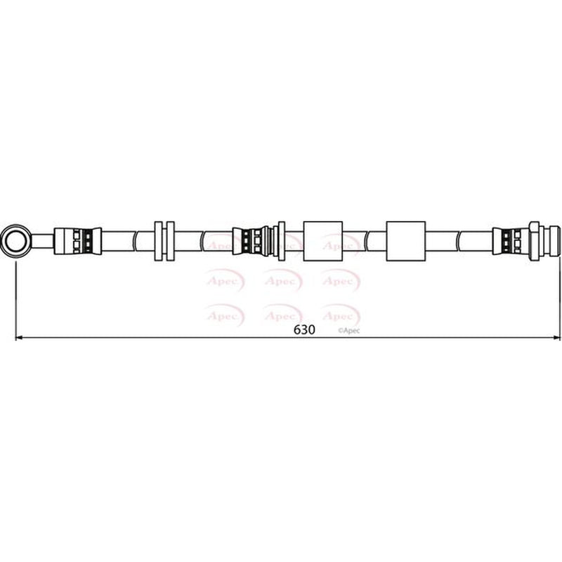 Apec Brake Hydraulic Hose Line Front Left HOS3908