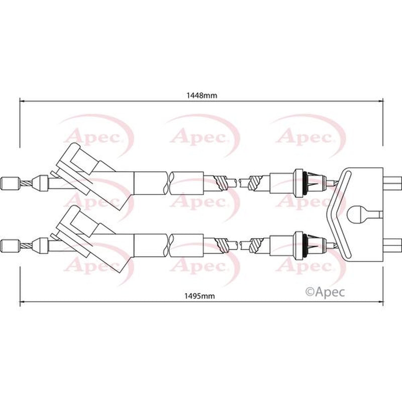 Apec Handbrake Cable Centre CAB1149