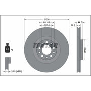 Textar 2 x Vented Front Brake Discs 92337905