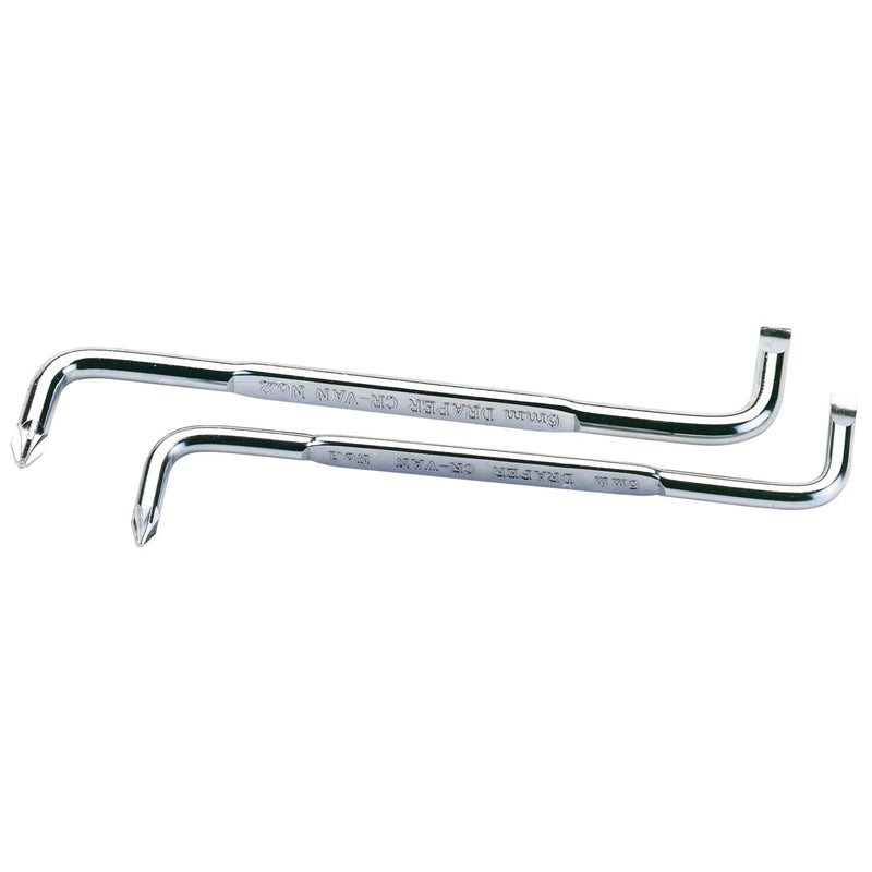 Draper Screwdriver Set 2 Piece Angled PZ & Plain Slot