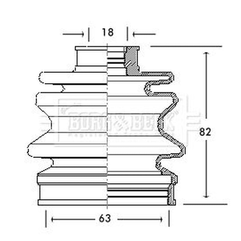 Borg & Beck Drive Shaft Bellow Kit Front Left BCB2076