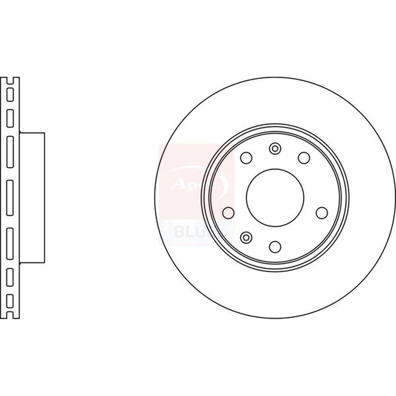 Apec 2 x Vented Front Brake Discs SDK6135