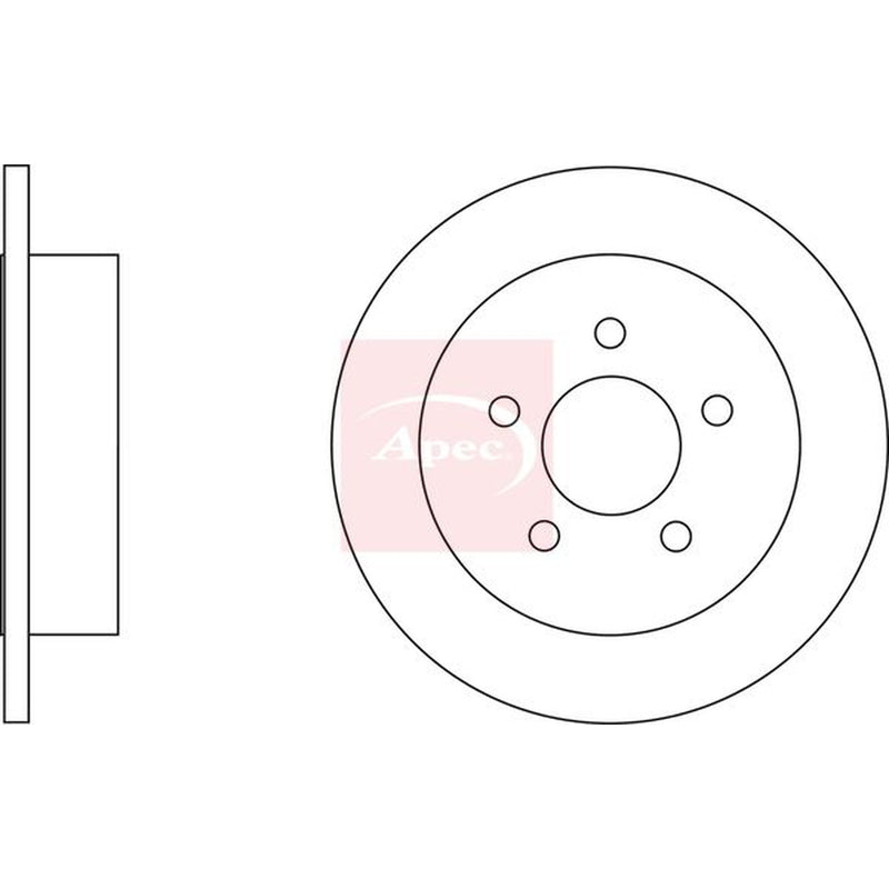 Apec 2 x Solid Rear Brake Discs DSK2637