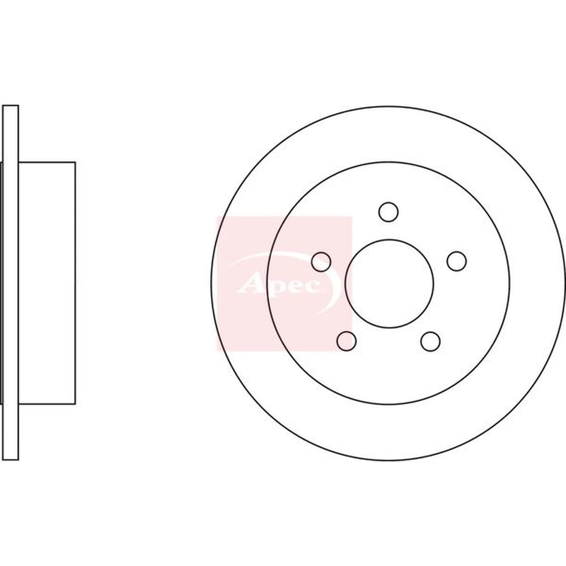 Apec 2 x Solid Rear Brake Discs DSK2637