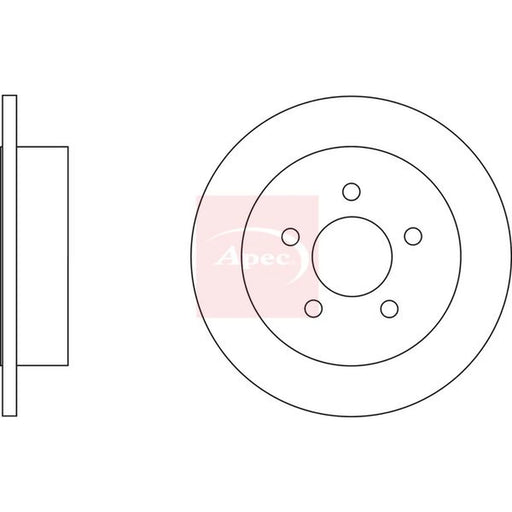 Apec 2 x Solid Rear Brake Discs DSK2637