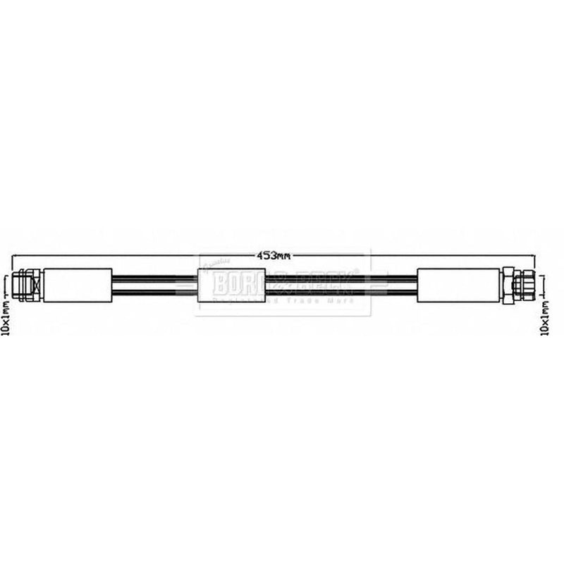 Borg & Beck Brake Hydraulic Hose Line Front Left BBH8095