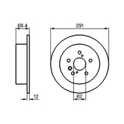 Bosch 2 x Solid Rear Brake Discs 0 986 479 200