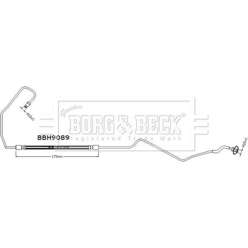 Borg & Beck Brake Hydraulic Hose Line Rear BBH9089
