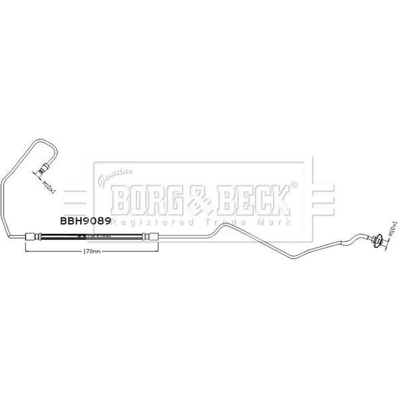 Borg & Beck Brake Hydraulic Hose Line Rear BBH9089