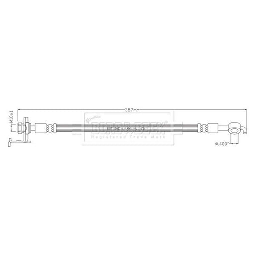 Borg & Beck Brake Hydraulic Hose Line Rear Left BBH8905