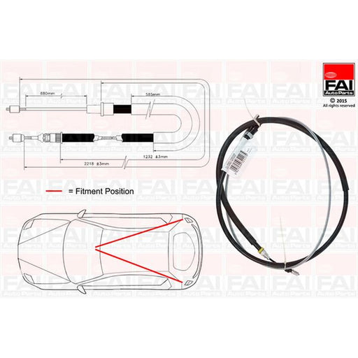 FAI Handbrake Cable Left Rear FBC0170