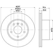 Mintex 2 x Front Brake Discs MDC1445