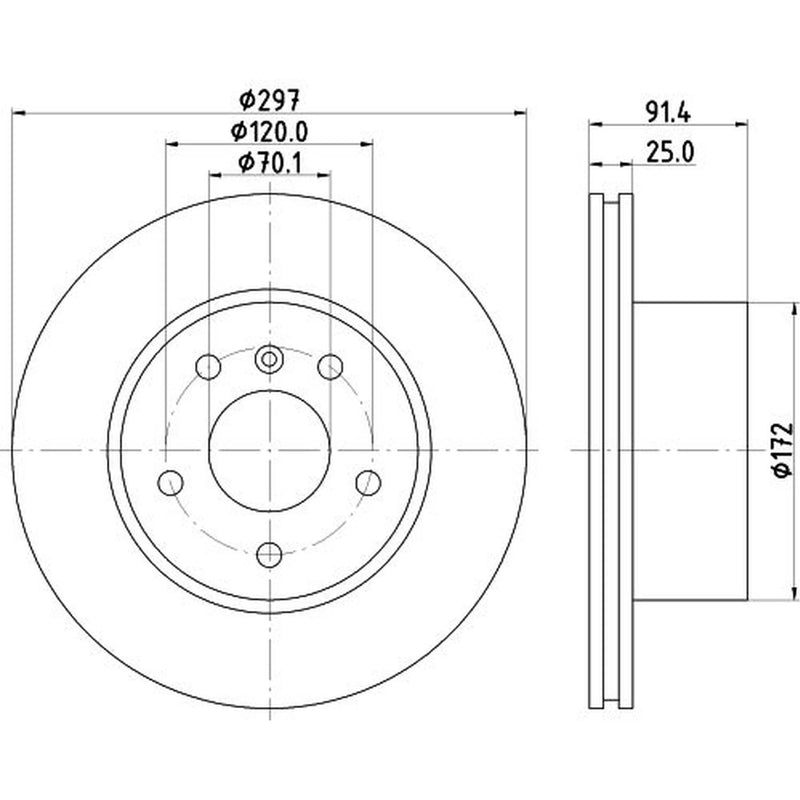Mintex 2 x Front Brake Discs MDC1445