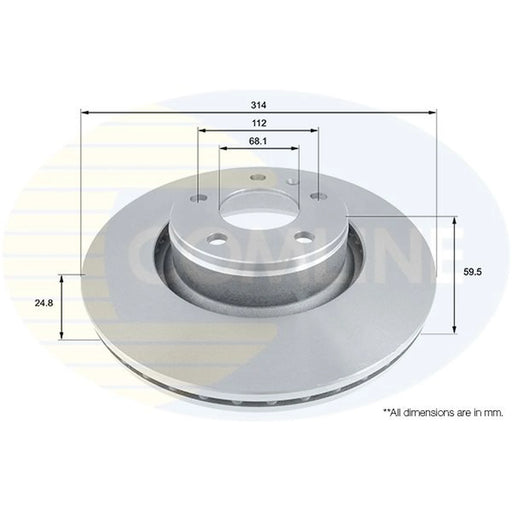 Comline 2 x Front Brake Discs ADC1470V