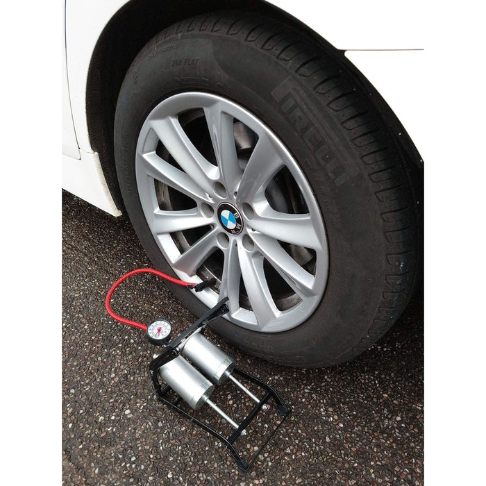 Streetwize De-Luxe Quality Twin Cylinder Foot Pump (270 Gauge) Streetwize  - Town Parts