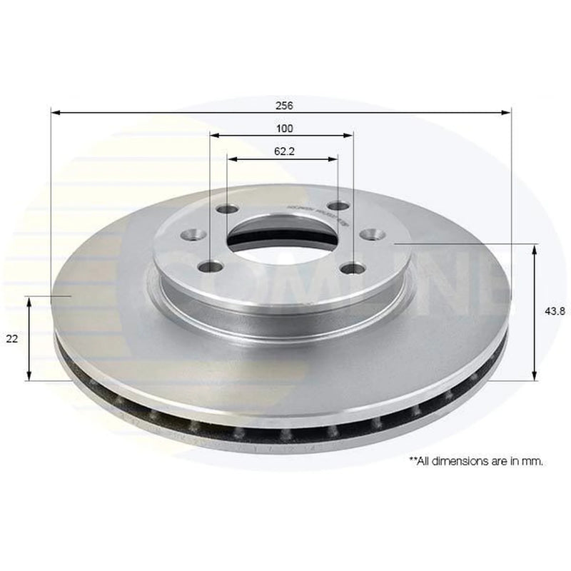 Comline 2 x Front Brake Discs ADC2408V