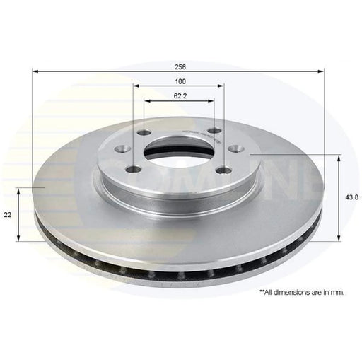 Comline 2 x Front Brake Discs ADC2408V