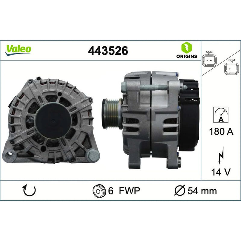 Valeo Car Alternator 12V 443526
