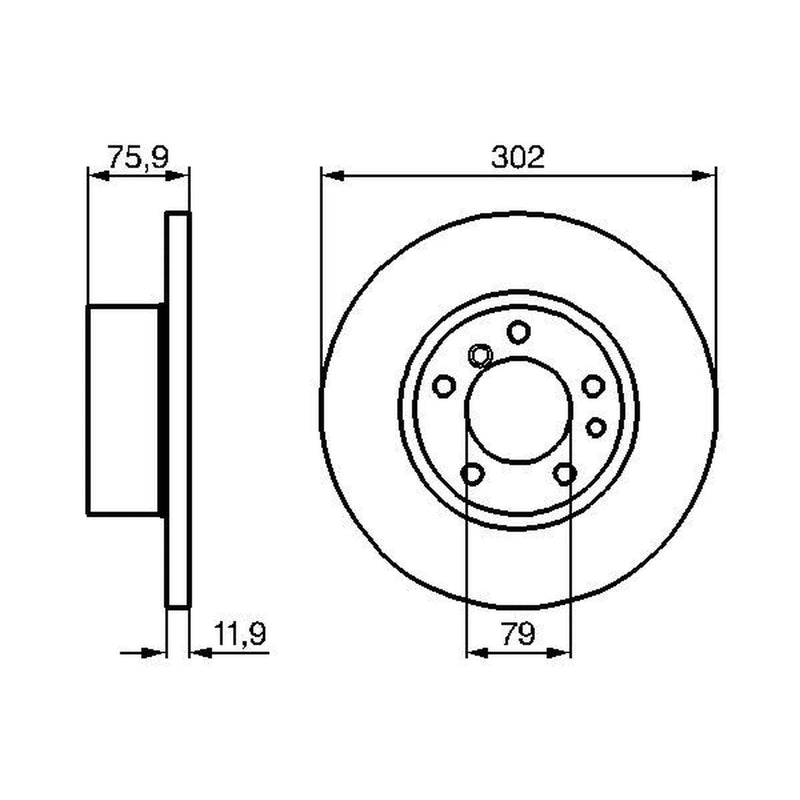 Bosch 2 x Solid Front Brake Discs 0 986 478 319