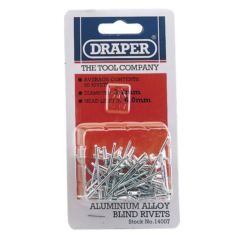 Draper Blind Rivets, 3.2mm - Pack of 50