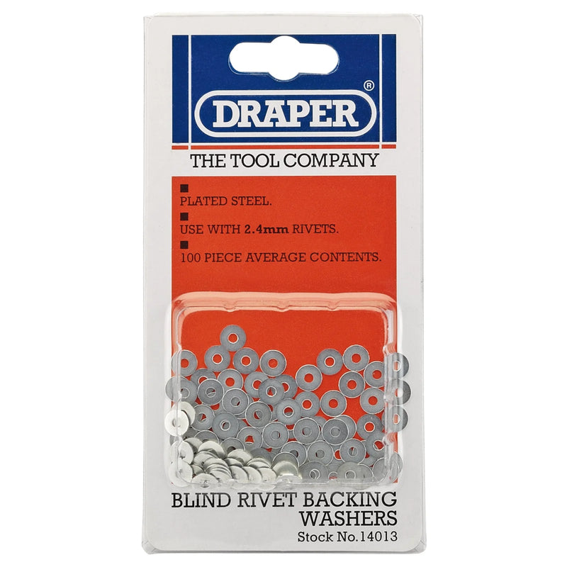 Draper Rivet Backing Washers - 100 Pieces